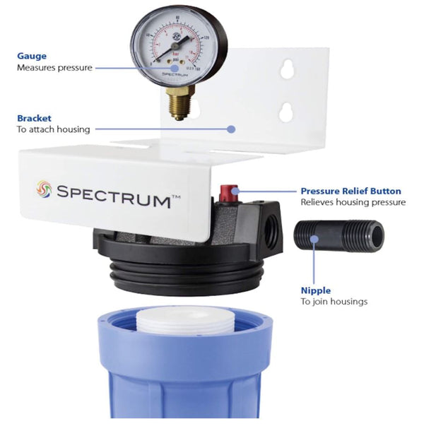 NO103GSLBK/BL3/8BTIBW/PR : PENTAIR NO10 3G Slimline Blue Housing 3/8'' IB With Pressure Release