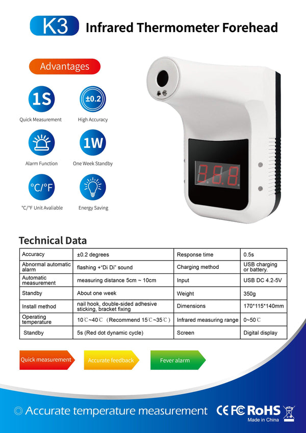 Temperature Screening Station - Including Automatic Infrared Non Contact Thermometer - Machine Spares Shop